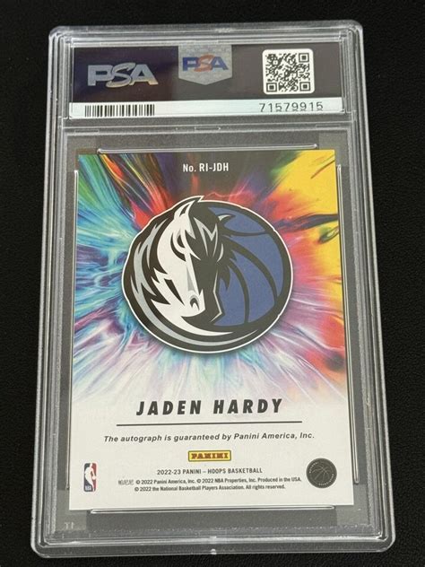 Panini Nba Hoops Rookie Ink Auto Red Jaden Hardy Rc Psa