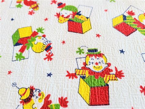 Product Slrm476 Vintage Plisse Fabric With Whimsical Jack In The Box