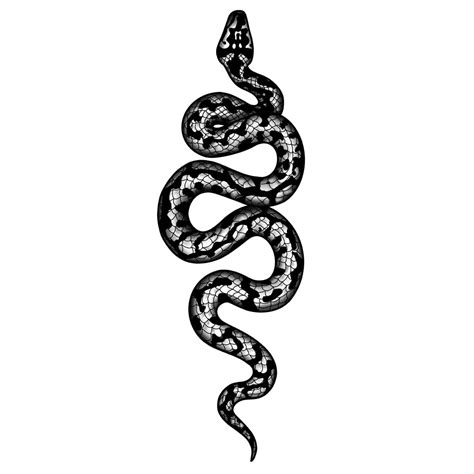 Black and Grey Snake Tattoo Design