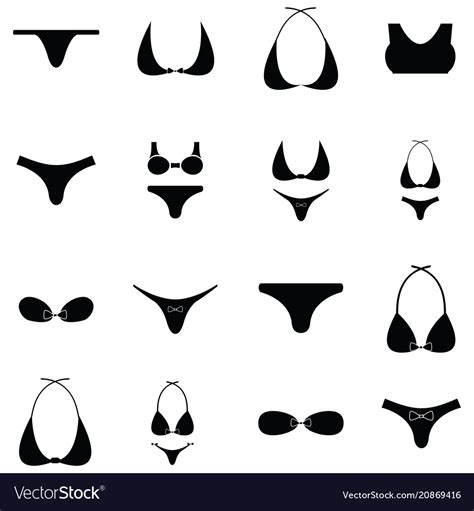Bikini Icon Set Royalty Free Vector Image Vectorstock