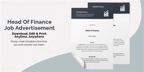 Head Of Finance Job Advertisement Template In Word Pages Google Docs