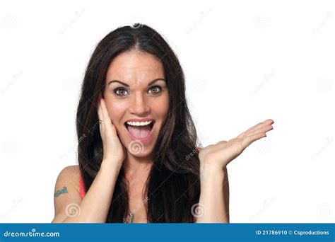 Beautiful Exotic Brunette Headshot Stock Photo Image Of Happy Attractive