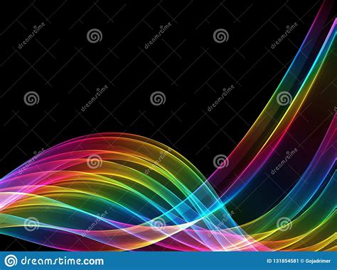 Abstract Smooth Color Wave Curve Flow Motion Illustration Stock