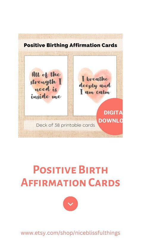 Positive birth affirmation cards – Artofit