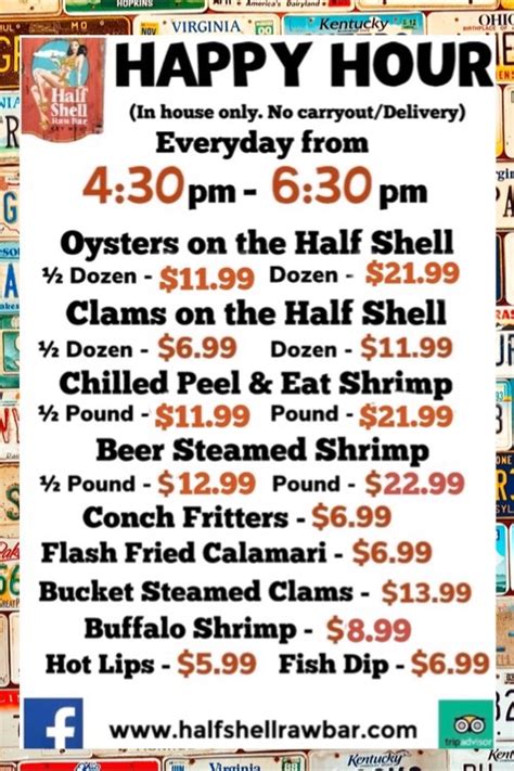 Menus | Half Shell Raw Bar in Key West, FL