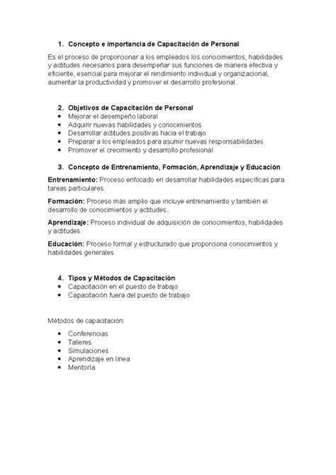 Capacitacion de personal Concepto e importancia de Capacitación de