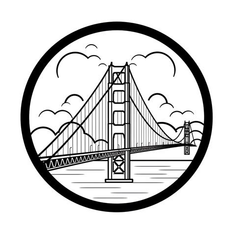 Famous Golden Gate Bridge Coloring Coloring Page