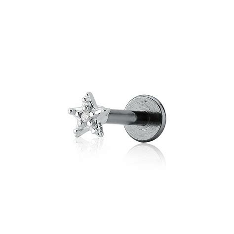 Comprar Piercing Estrela Zirc Nia Base Reta Pr Madagi Pratas Atacado