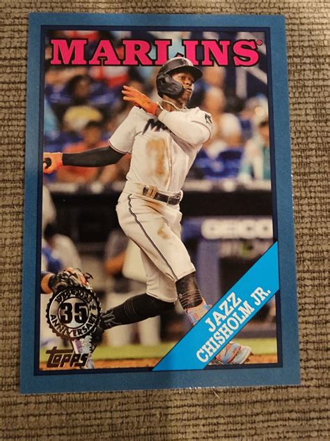 2023 Topps Series 1 Jazz Chisholm Jr 1988 Topps Baseball Blue Parallel