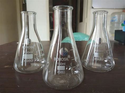 Glass Conical Flask Narrow Mouth With Rim Iodine Flask With Glass