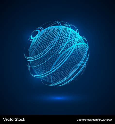 Abstract technology hologram sphere sci fi neon Vector Image