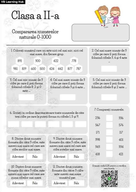 Clasa A Ii A Compararea Numerelor Naturale 0 1000 Vb Learning Hub