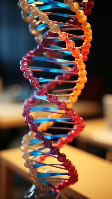 3D Model of a DNA Strand Showcased in a Biology Class Stock ...