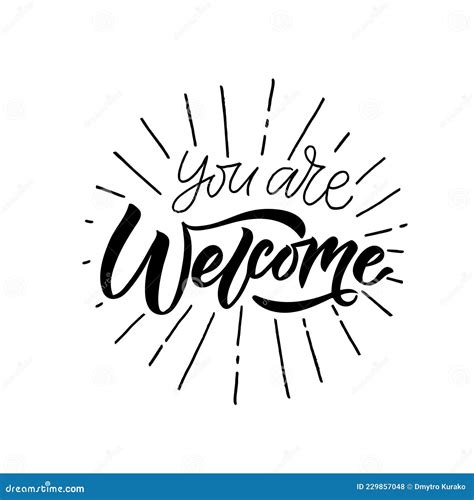 Welcome Handwritten Poster On Background Hand Sketched Welcome