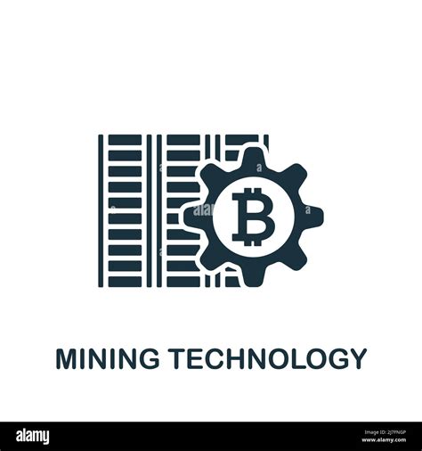 Mining Technology Icon Monochrome Simple Cryptocurrency Icon For