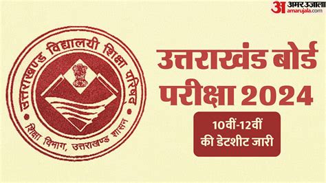 Uttarakhand Board Exam Date 2024 Class 10th 12th Datesheet Check Exam