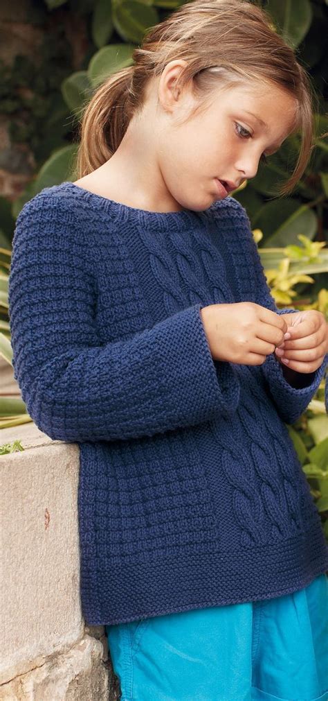 Un Pull Marine Torsades Pour Enfant Modele Tricot Enfant Tricot