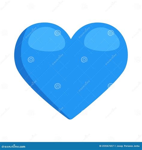 Blue Heart Sign Emoji Icon Illustration Love Vector Symbol Emoticon