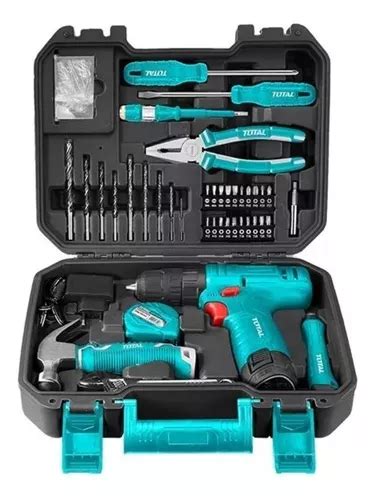 Set Herramientas Y Taladro Inalámbrico 12v Total Thkthp11272 Cuotas