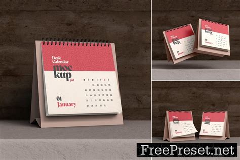 Minimalist Desk Calendar Psd Mockup Collection 7FVPQYW