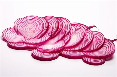 Premium Photo Sliced Red Onions Isolated On White Background