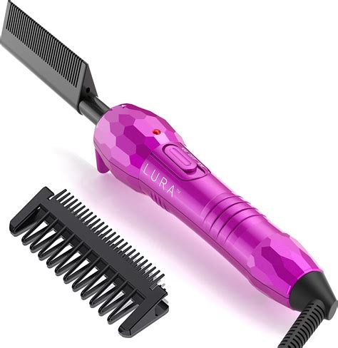 Mini Pink Hot Comb 500 Degree Dual Voltage Electric Pressing Comb For Black Hair