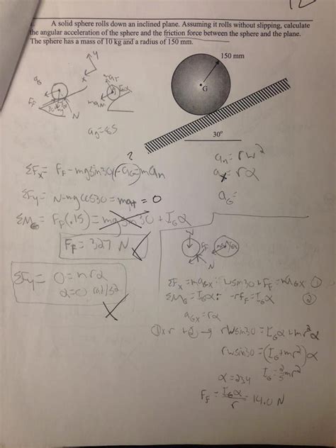 Solved A Solid Sphere Rolls Down An Inclined Plane Assuming Chegg