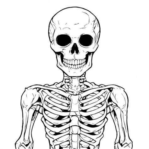 Download Human Skeleton Drawing Coloring Pages Online Creative Fabrica