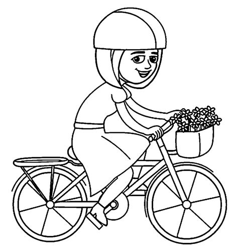 Bicicleta Rosada Dibujo De Nina En Bicicleta Para Pintar Y Colorear Dibujos Para Pintar Dibujos