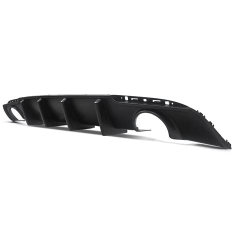 Matte Black Shark Fins Rear Diffuser Dual Exhaust For Chrysler S