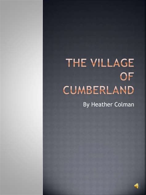 The Village of Cumberland | PDF