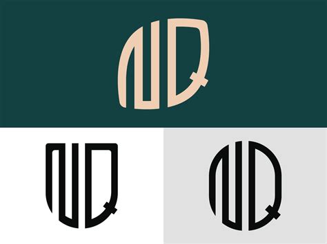 Creative Initial Letters Nq Logo Designs Bundle Vector Art At