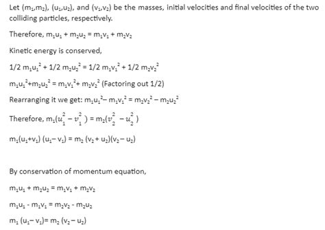 Velocities Of Colliding Bodies After Collision In 1 Dimension