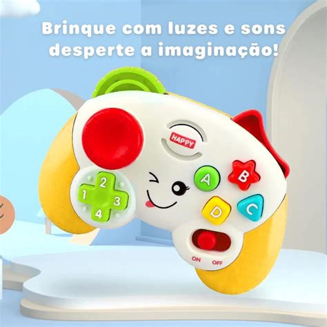 Controle Vídeo Game Teclado Piano Musical Tambor Luz Bebê Brinquedo