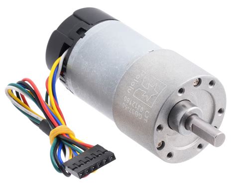 50 1 Metal Gearmotor 37Dx70L Mm 12V With 64 CPR Encoder Helical Pinion