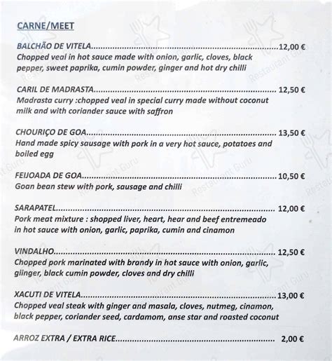 Menu At Cantinho Da Paz Restaurant Lisbon