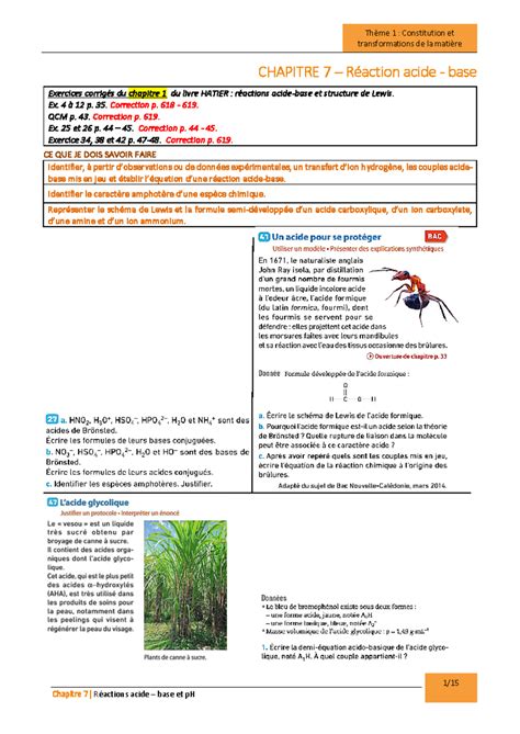 TSpe Chapitre 7 Exercices transformations de la matière 1 15