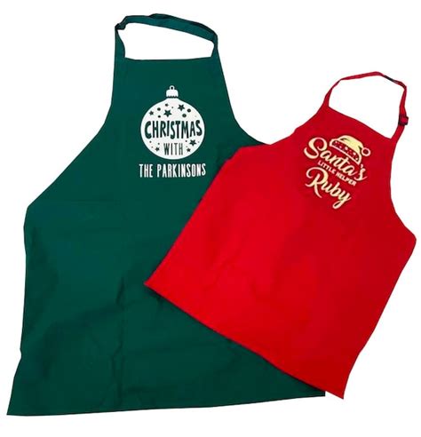 1 X Adult And 1 X Childs Christmas Aprons Pk 2 Etsy