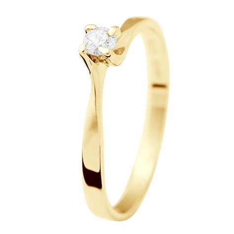 Solitaire Diamant 0 15 Cts 4 Griffes Or Jaune 18 Carats STELLA BIJOUX