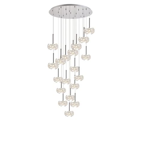 Fabula Grosvenor Light Round Multi Drop Pendant Polished Chrome