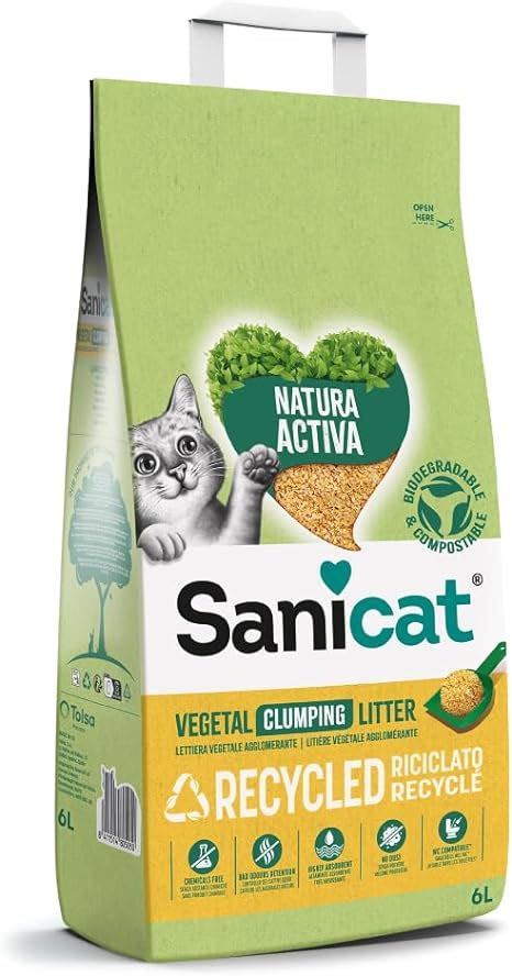 Sanicat Lettiera Per Gatti In Tutolo Di Mais Riciclato Assorbimento