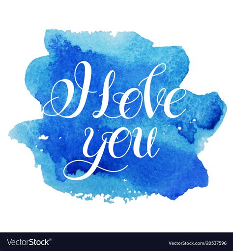 I Love You Image Watercolor Elements Royalty Free Vector