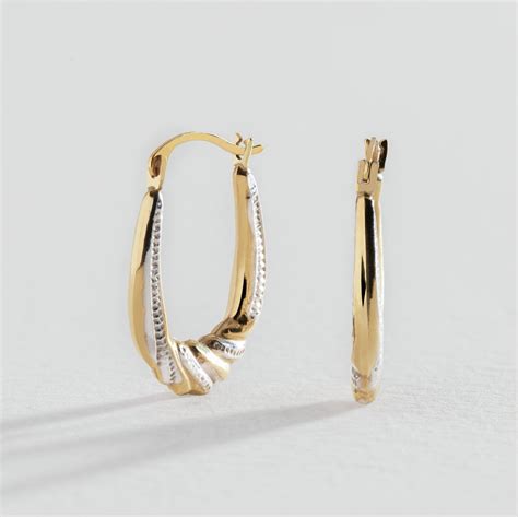 Revere 9ct Gold Two Tone Twist Creole Hoop Earrings Reviews Updated