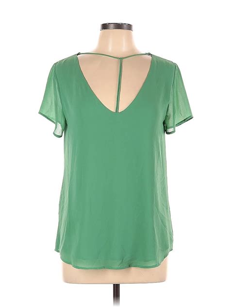 Naked Zebra 100 Polyester Green Short Sleeve Blouse Size L 50 Off ThredUp