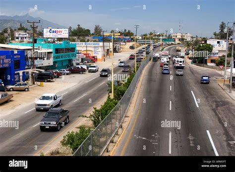 Transpeninsular Highway or Mexican Federal Highway 1 near San Jose del Cabo Baja California Sur ...