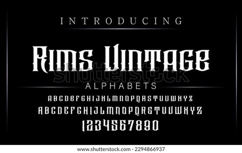 Font Alphabet Script Typeface Labelvintage Typeface Stock Vector ...