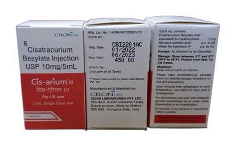 Cisatracurium Besylate Injection Mg Ml At Vial Tardeo