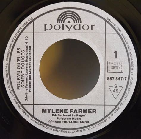 Myl Ne Farmer Pourvu Qu Elles Soient Douces Vinylvlodrop