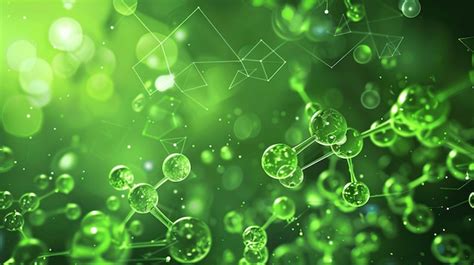 Abstract Green Molecule Structure Background Premium Ai Generated Image