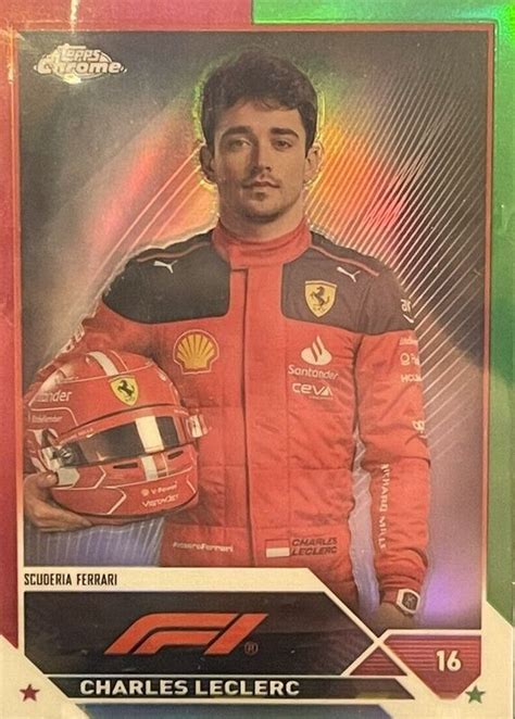 Charles Leclerc 2023 Topps Chrome Formula 1 5 Red Green Refractor